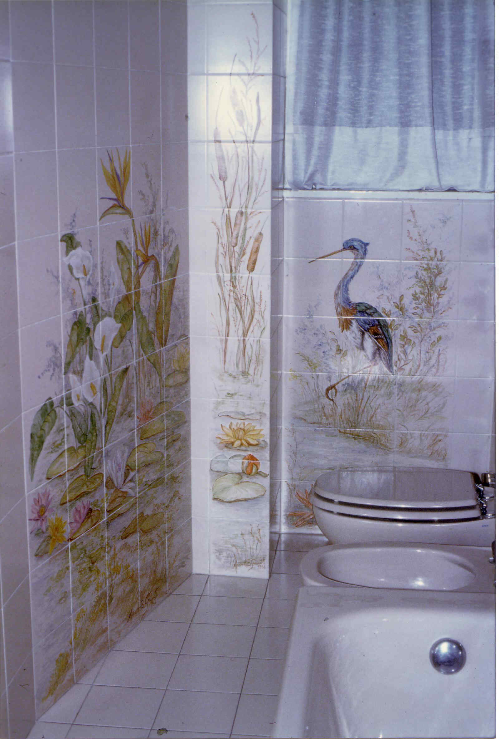 bagno di via Quadronno a Milano _ piastrelle dipinte